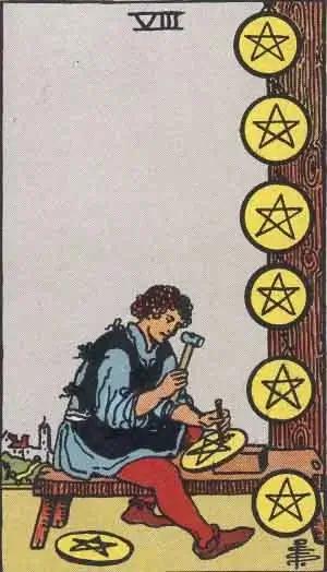 tarot card: eight of pentacles