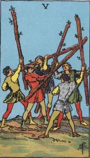 tarot card: five of wands