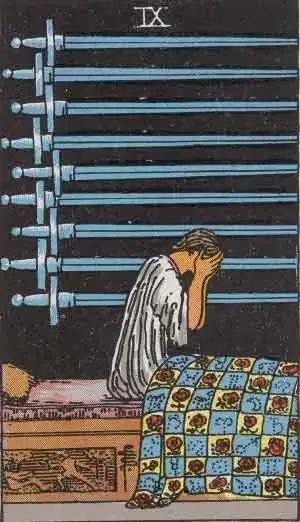 tarot card: nine of swords