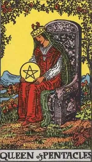 tarot card: queen of pentacles