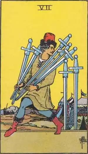 tarot card: seven of swords