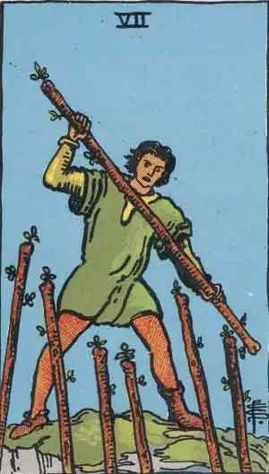 tarot card: seven of wands