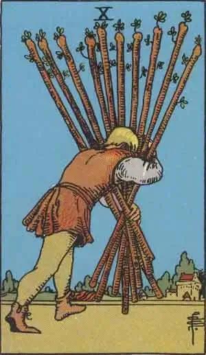 tarot card: ten of wands