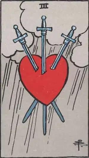 tarot card: three of swords